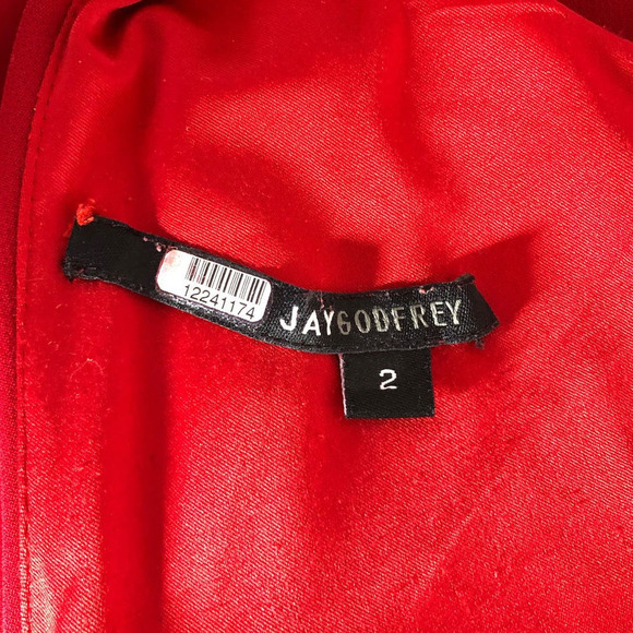 Jay Godfrey Rockefeller Dress Sleeveless V-Neck Evening Gown Maxi Red Size 2 - Picture 8 of 10